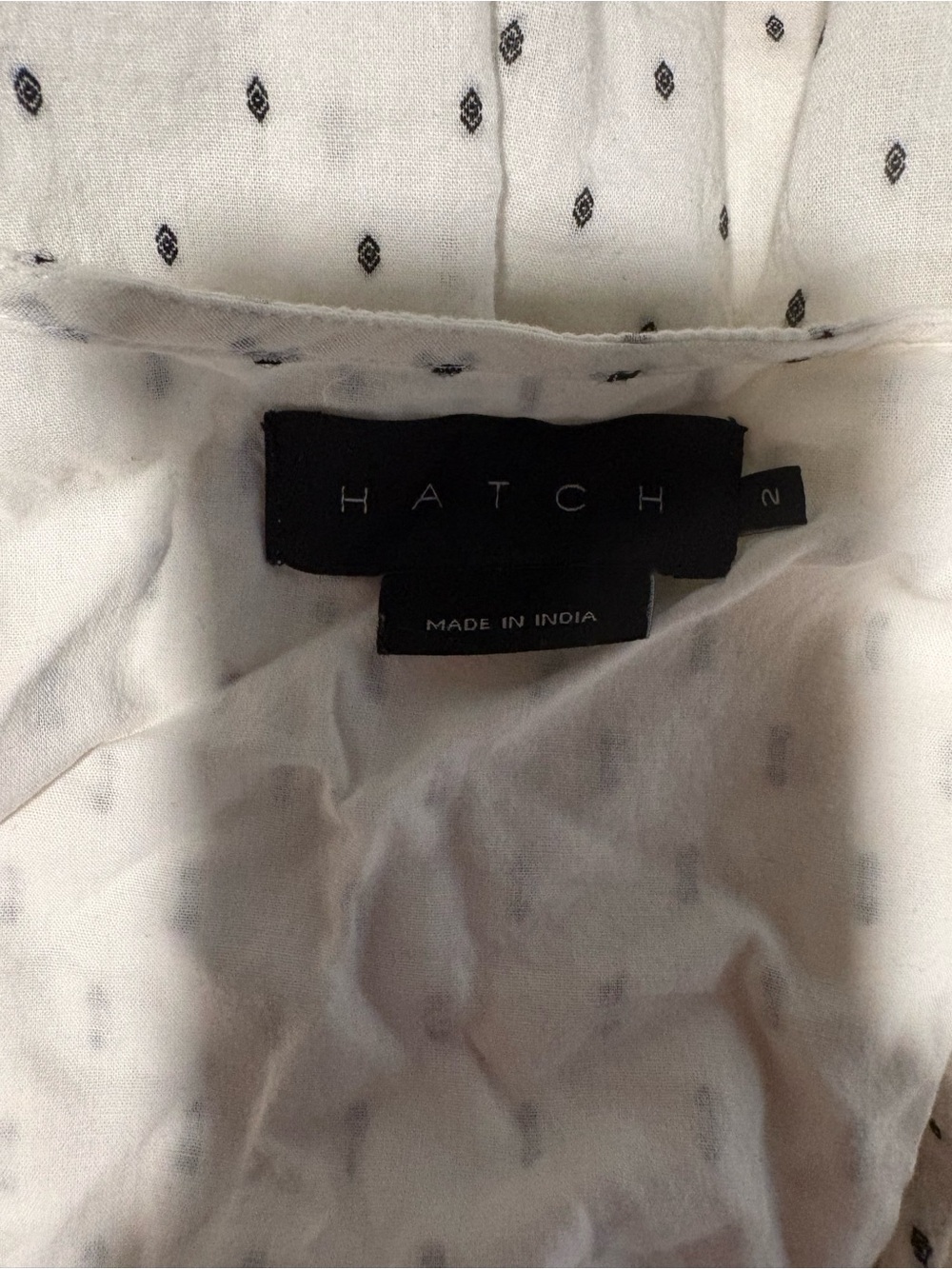 HATCH White Dress with Navy Dot Print - Picture 3 of 3
